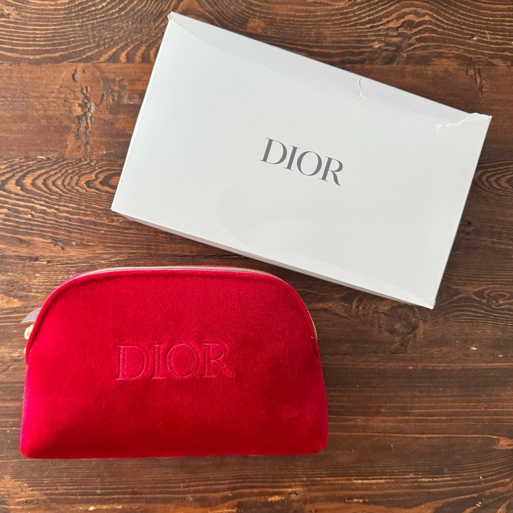 DIOR Red Velvet Cosmetic Pouch